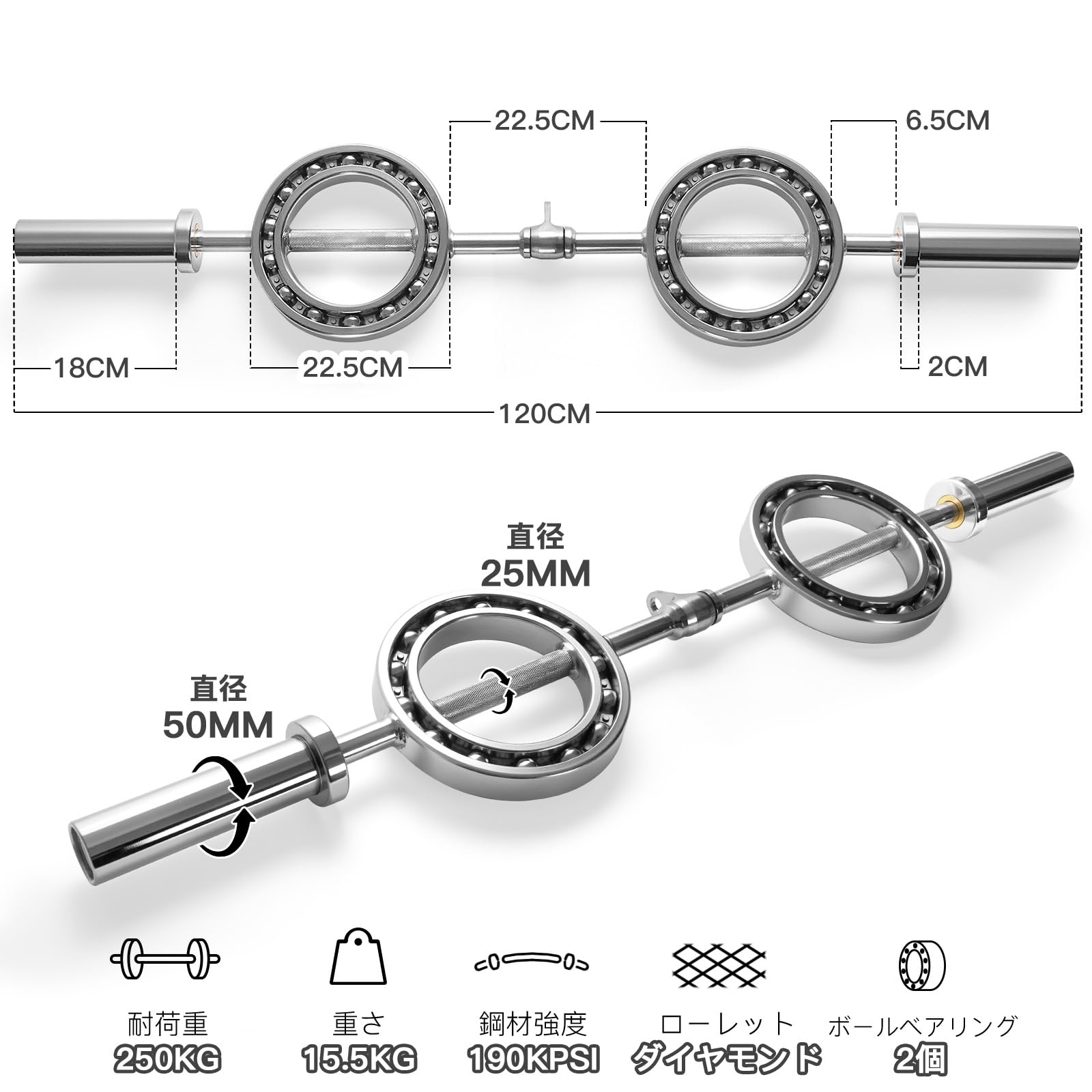 Amazon | RITFIT オリンピックバーベル バーベルシャフト ベンチプレス