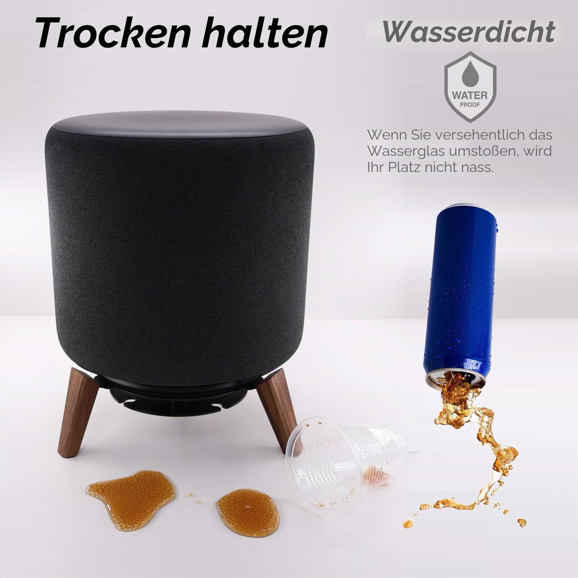 Desktop-Lautsprecherständer für Echo Sub, Echo Studio und Homepod 2. / 1. Generation, Holz-Schreibtischhalterung (Beine aus schwarzem Walnuss)