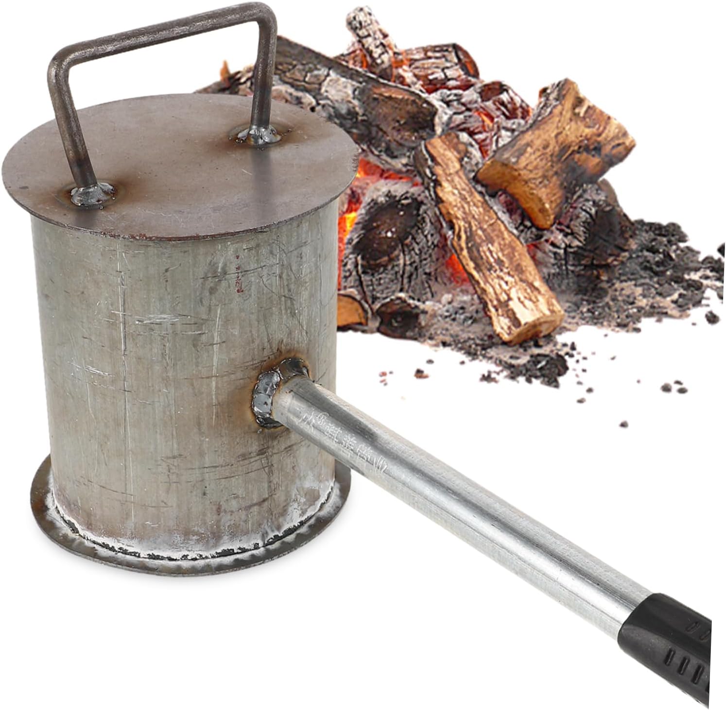 OUNONA Fire Suppressing Urn for BBQ and Outdoor Use Portable Steel Fire Safety Pot 2-Way Extinguishing Function for Charcoal Grills