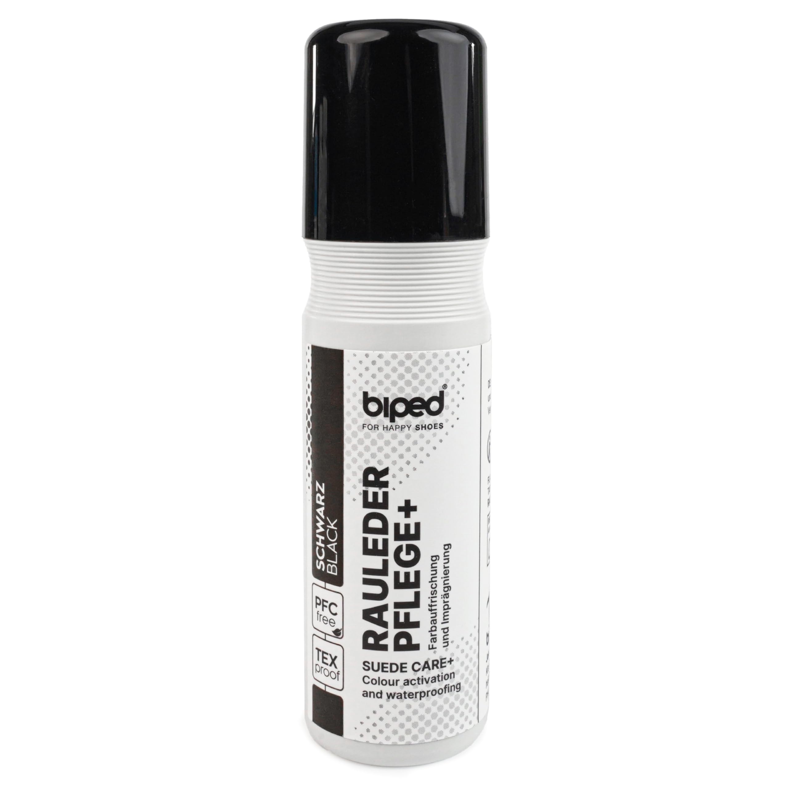 biped Rauleder Pflege zur Farbauffrischung, Pflege, Schutz und Imprägnierung - Wildleder, Velours Nubuk Pflegemittel Stick - für Textilien und TEX-Materialien - PFC frei 75 ml z2790(schwarz)