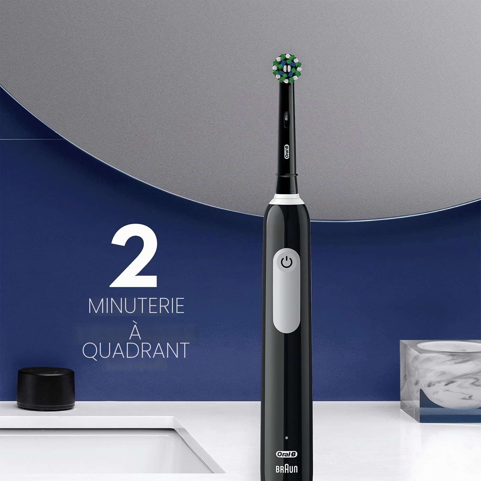 Oral-b Pro 1000 Crossaction Lot de 2 brosses à dents électriques Noir et blanc