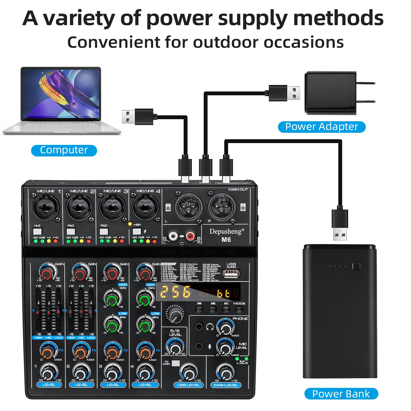 Amazon.com: Depusheng M6 Portable Mini Mixer 6-Channel Audio Mixer