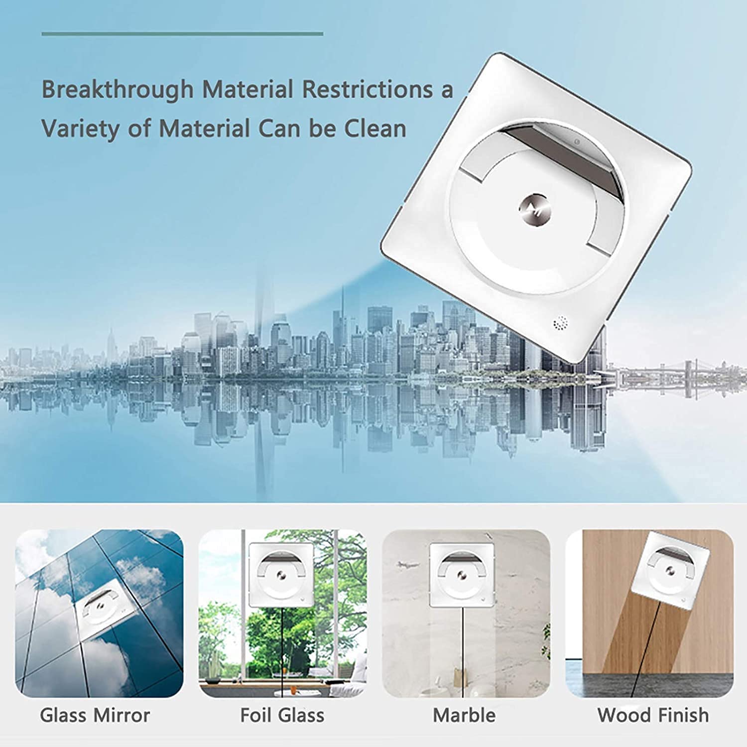 Window Cleaner Household Smart Window Cleaner Smart Glass Cleaner with Edge Detection Function for Outdoor/Indoor Windows Ceiling