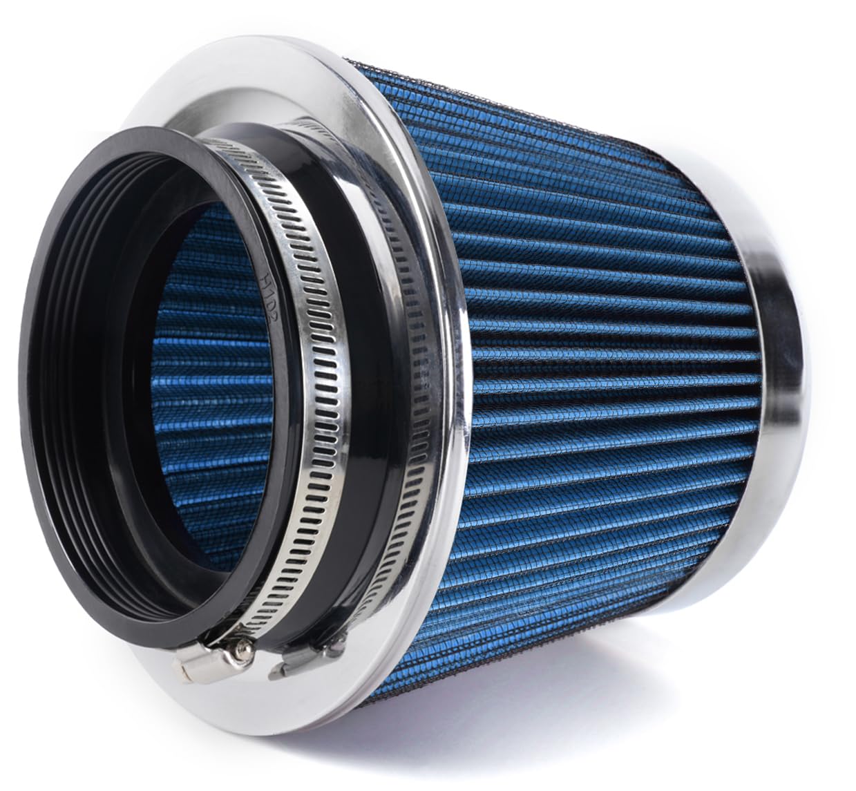 4-Inch Cold Air Intake Filter - Washable, High Performance, 3" or 3-1/2" or 4" Clamp-On Replacement Air Filter Blue