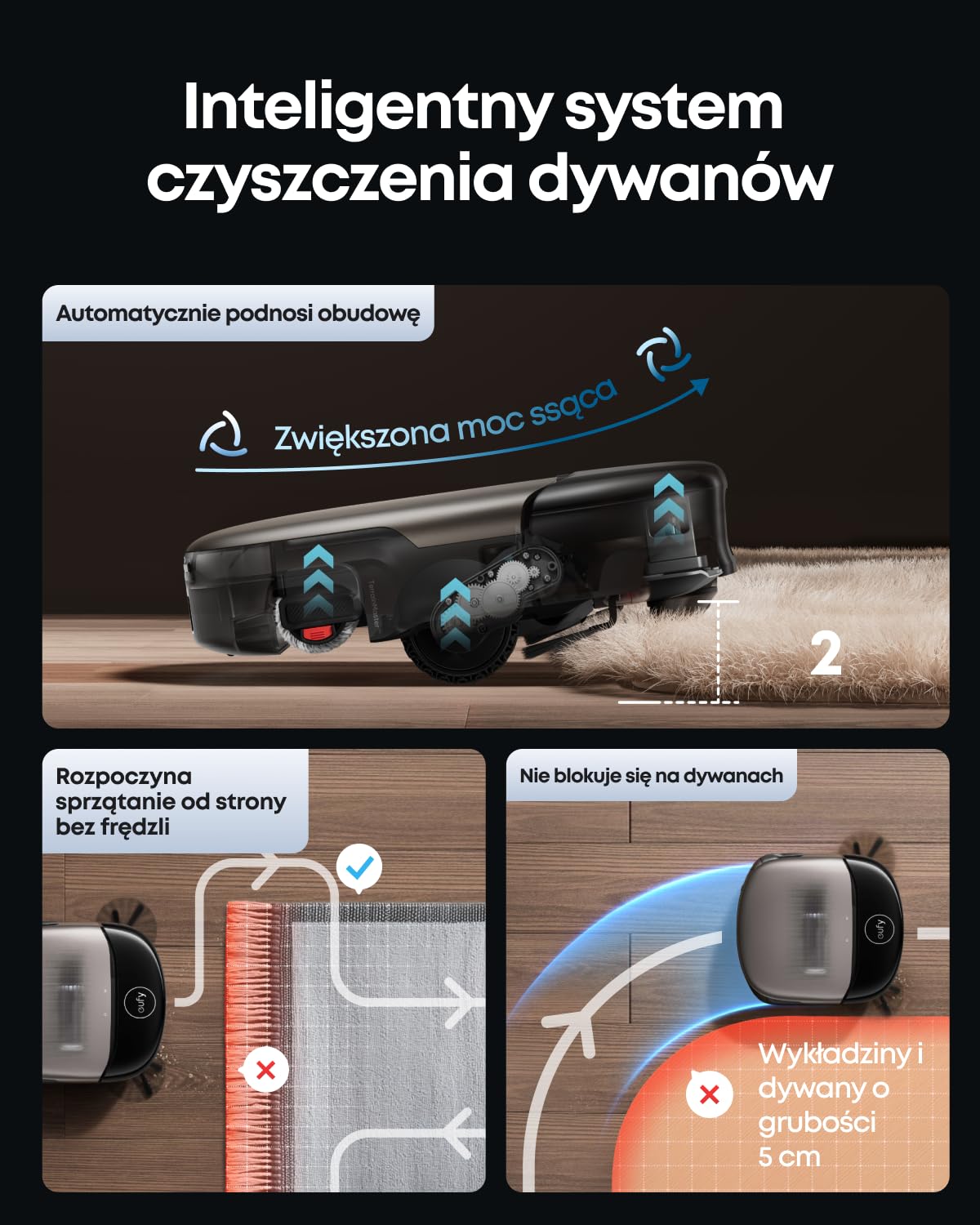 eufy S2 HydroJet robot odkurzający z funkcją wycierania, siła ssania 30 000 Pa i moc ssania 100 AW, Uniclean Station 12 w 1