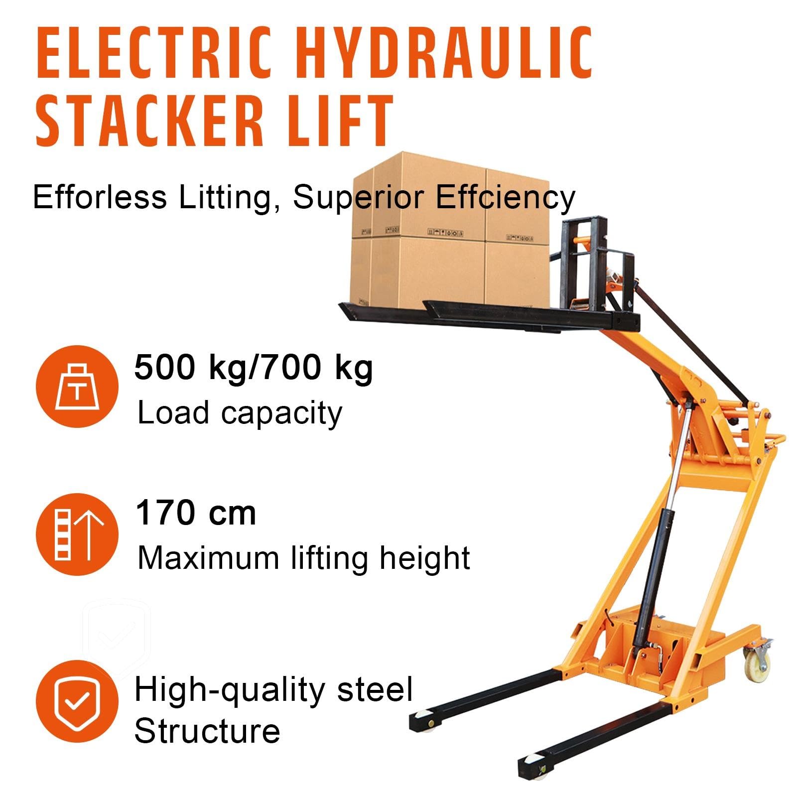 Gerbeur électrique pliable, levée 170 cm