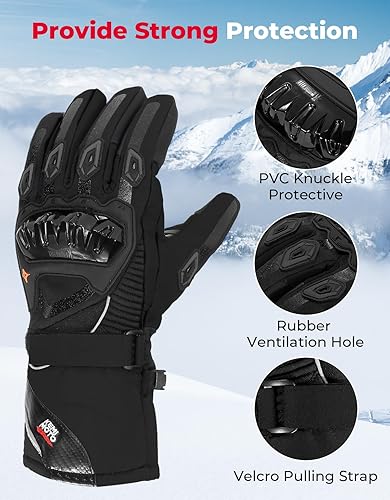 Miniatura 4 de Guantes para moto, invierno, para hombres y mujeres, impermeables