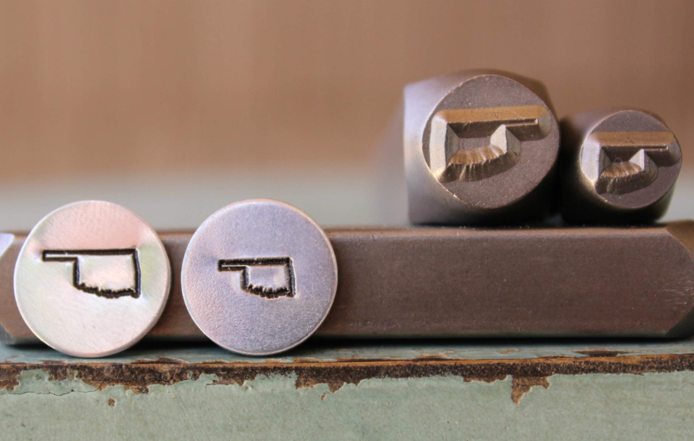 6mm and 8mm US Oklahoma State Metal Stamp Set - 2 Stamps - CH-358OK