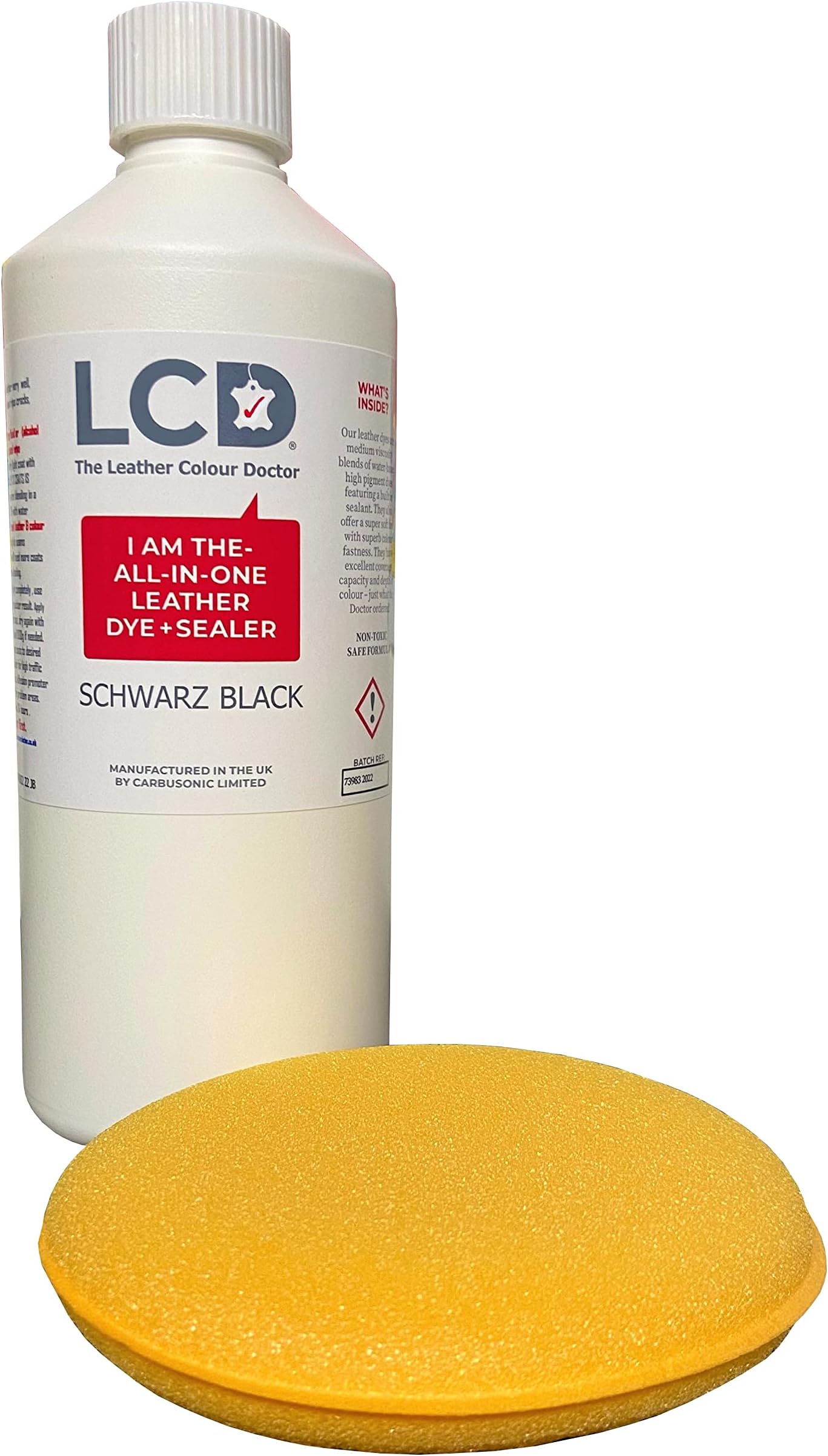 Carbusonic Leather Dye for BMW Schwarz Black Seats – Car Interior Recolouring Paint for Dakota, Sensatec & Leatherette – Restores Faded & Worn Leather – Professional 500ml