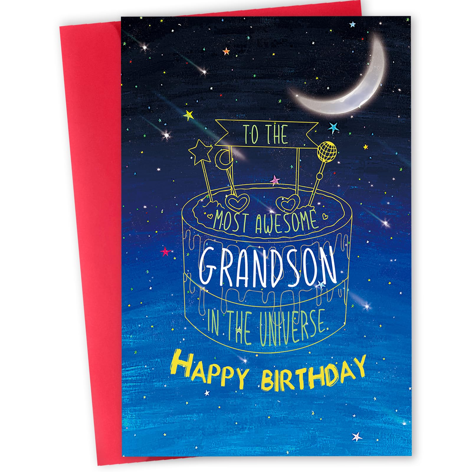 Beixian Funny Grandson Birthday Card for Boys, Happy Birthday Card for Adult Grandson from Grandpa Grandma, Best Bday Gift Ideas for Boys