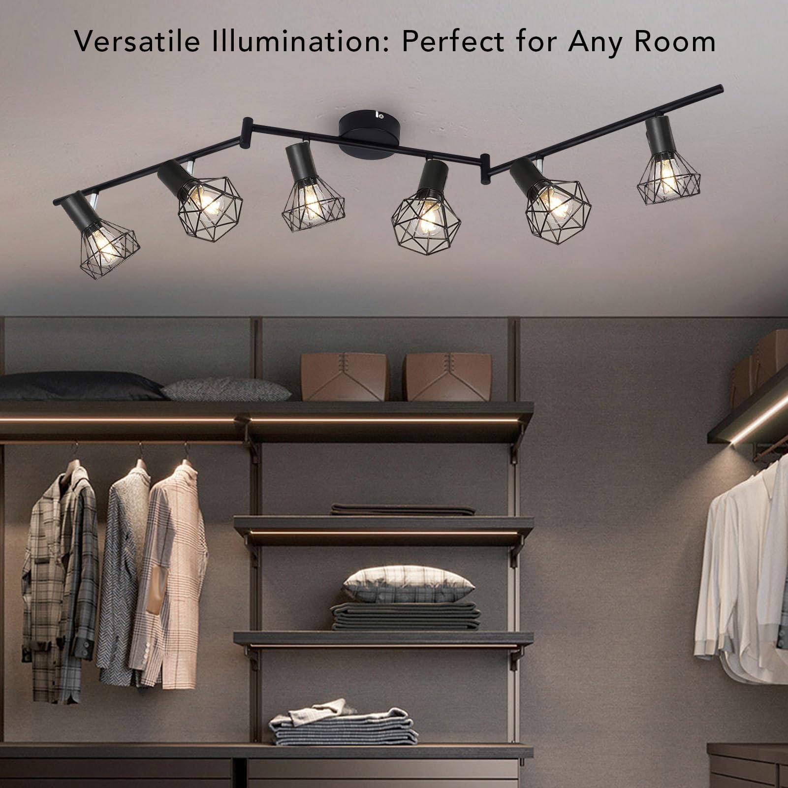 Binario Luminoso, Illuminazione a Binario Regolabile con Inclinazione di 90 Gradi Flessibile in Metallo, Lampada Dorata con Buona Dissipazione del Calore, Per Camera da Letto, Cucina, Corridoio