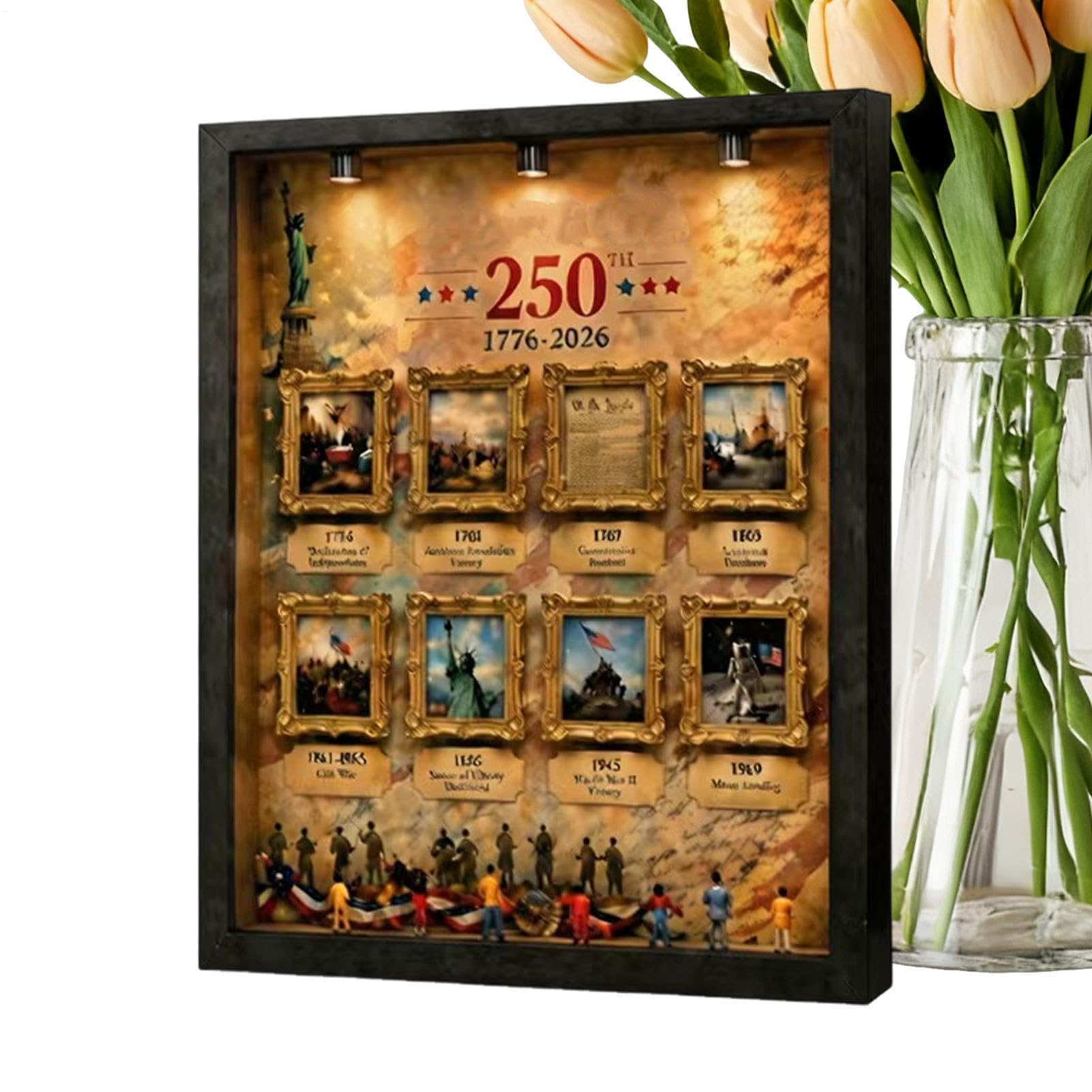 Cornice portafoto per 250° anniversario, decorazione commemorativa | Decorazione da parete per 250° anniversario per amici, giovani, adolescenti, uffici, soggiorno, decorazione per feste