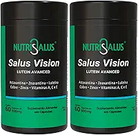 Luteína, Zeaxantina, Astaxantina, Complexo com Vitaminas A, C, E, Zinco, Cobre, 60 Cápsulas - Salus Vision - NutriSalus 2 Unidades