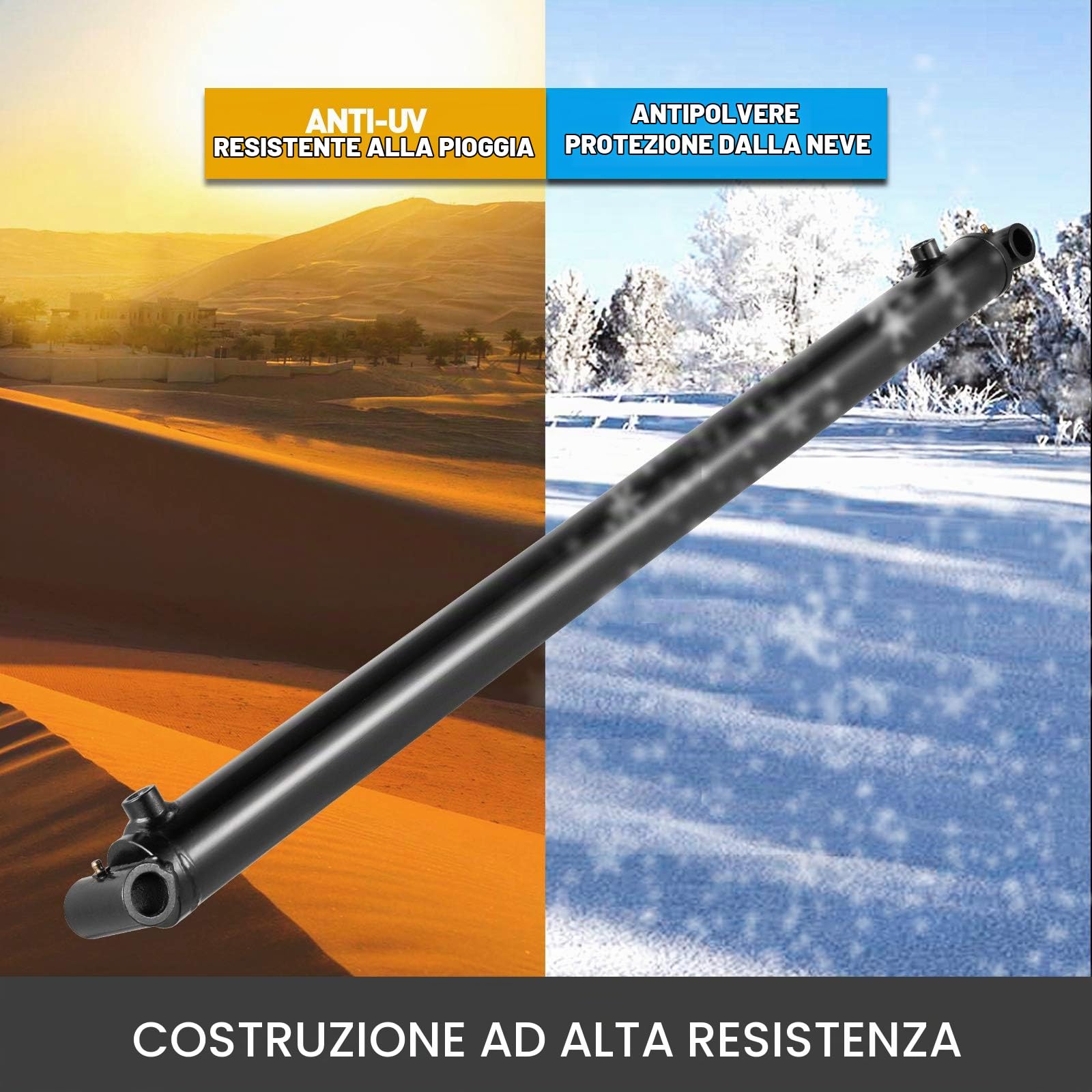 VEVOR Cilindro idraulico 2" Alesaggio 36" Corsa Cilindro idraulico a pistone Cilindri idraulici 3000psi Tubo incrociato saldato a doppio effetto Cilindro di sollevamento idraulico