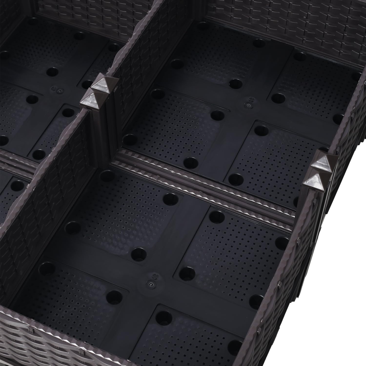 4 Piece Raised Garden Bed with Legs, Self-Watering Planter Box Raised Bed to Grow Flowers, Herbs & Vegetables, Brown