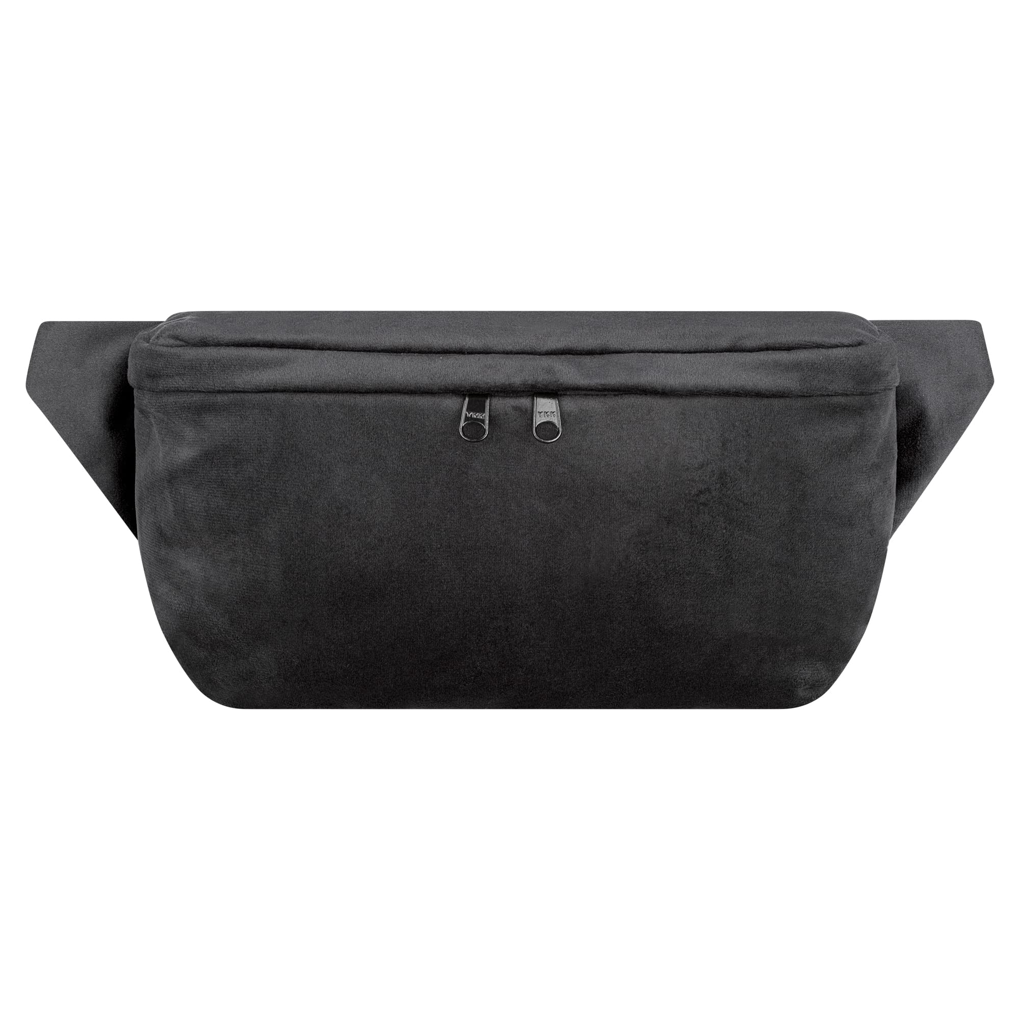 Bauchtasche Samt Schwarz, Eckig Groß