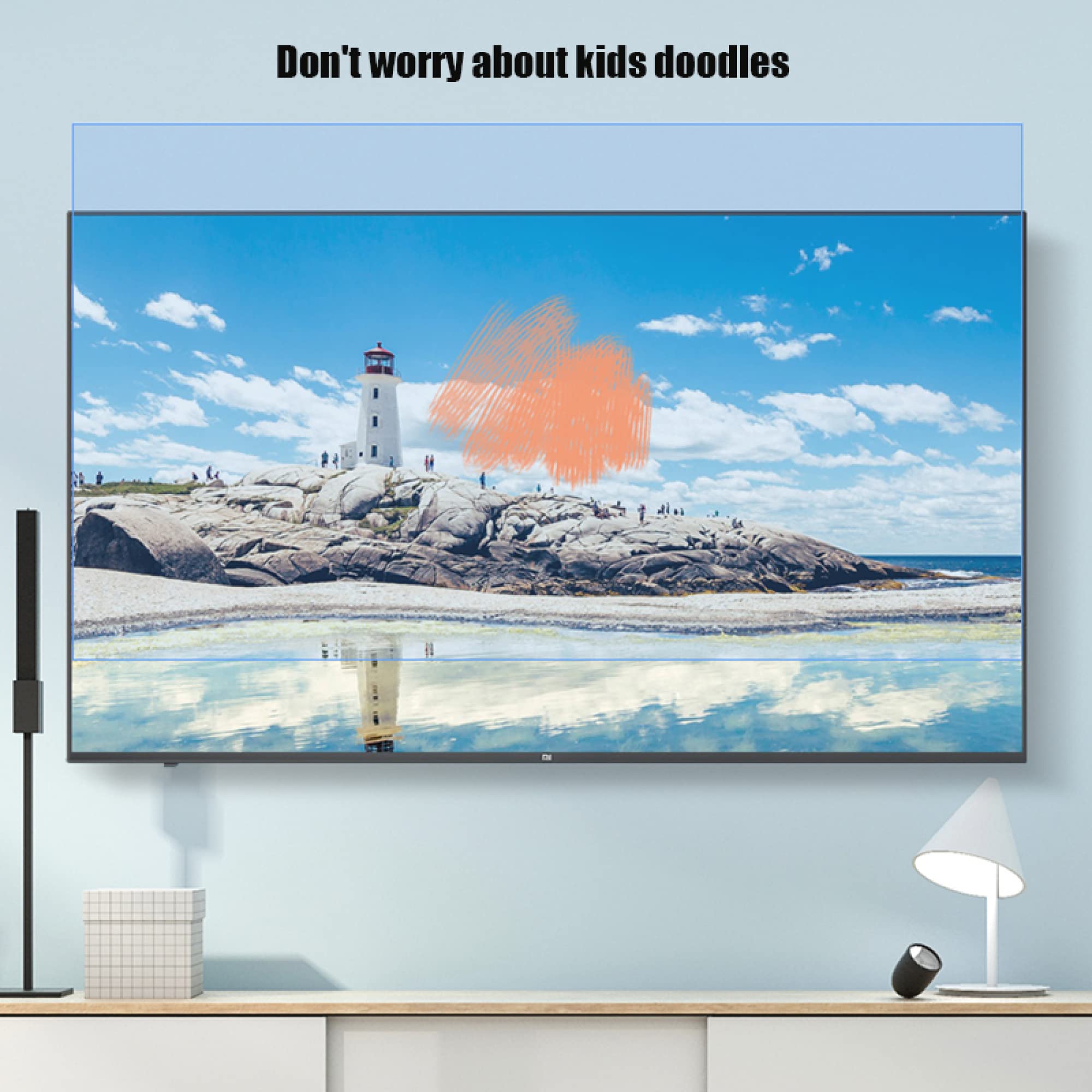 Filtro protector de pantalla mate 32-75 pulgadas Anti luz azul Protección ocular PET Película suave para pantalla de TV y pantalla curva, a prueba de rayos UV, sin reflejos/Clear / 32 Inches 704x3