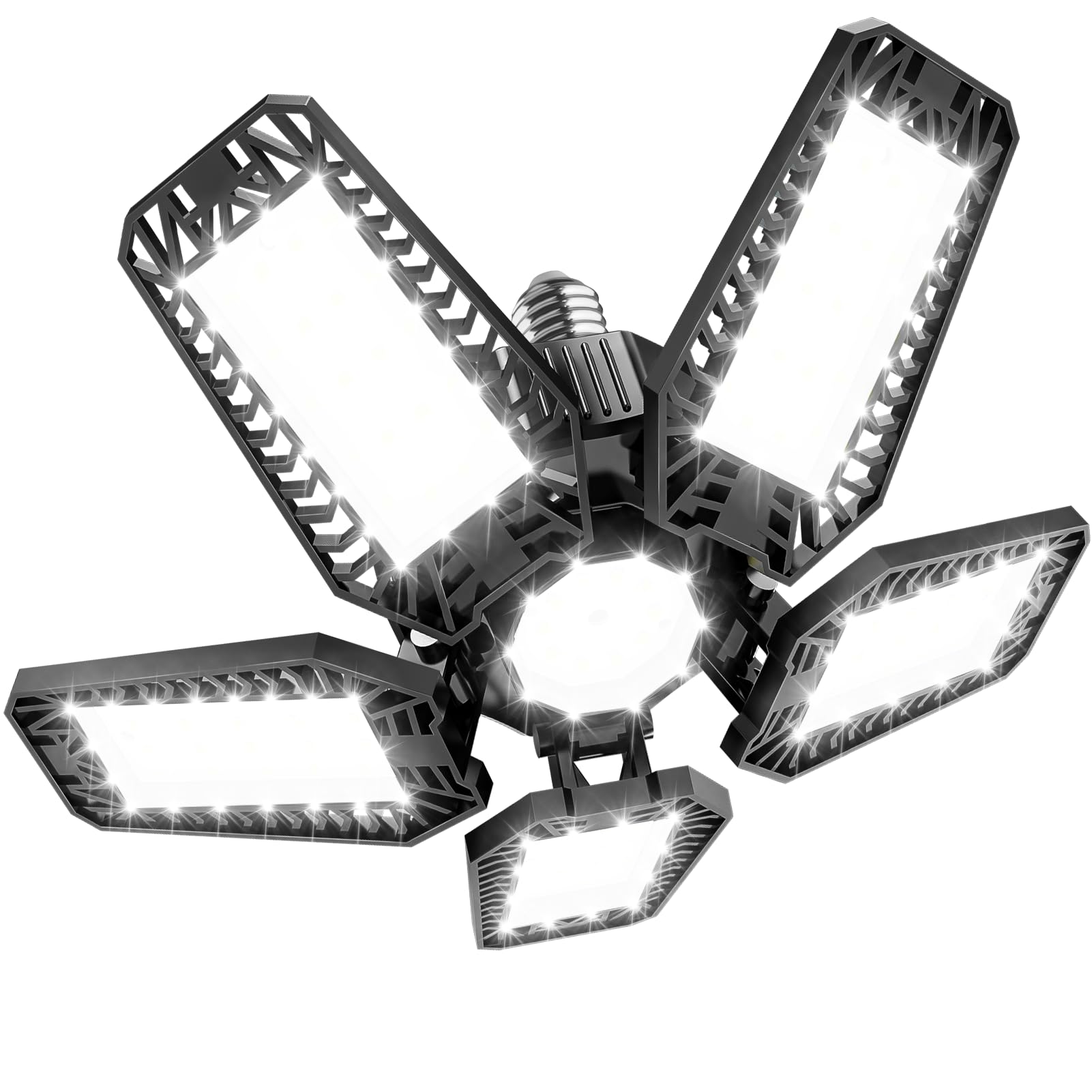 TASINUO Garagenlampe LED 160W 1 Stück, 16000LM 6500K Sehr Helle LED Werkstatt Deckenleuchte, Deckenlampe mit 5+1 Verstellbaren Panel, Kellerlampe für Garage Werkstatt Lager Keller