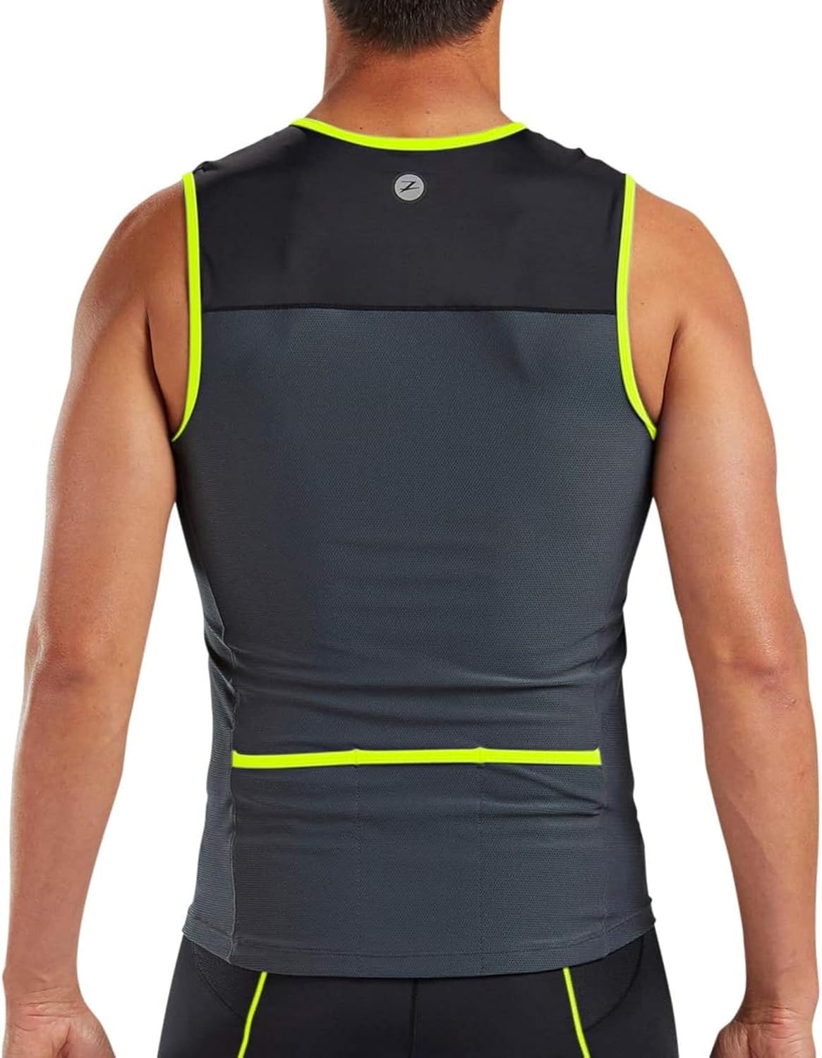 Zoot Men’s Core Tri Tank, Performance Triathlon Race Tank Top, UPF 50+ Fabric, Rear Pockets, Mesh Panels, & Cam Lock Zipper - Image 5