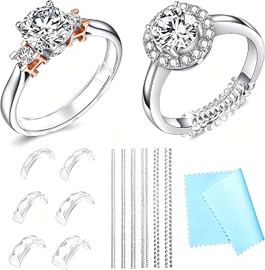 Haiou Ring Sizers for Loose Rings Ring Size Adjuster Fit Any Rings - 12 Pcs