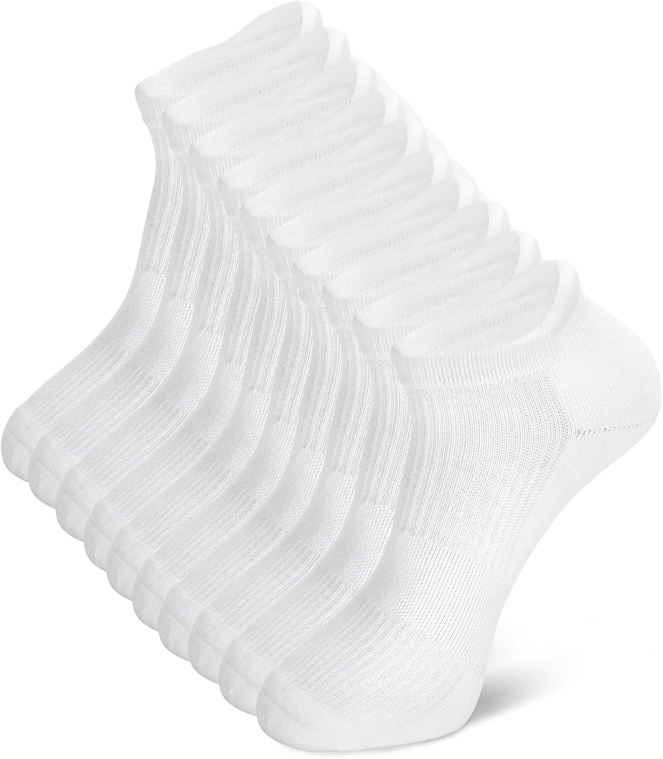 Ankle Athletic Socks for Men, Cushioned Cotton Low Cut Running Socks, Breathable Moisture Wicking Odor Free