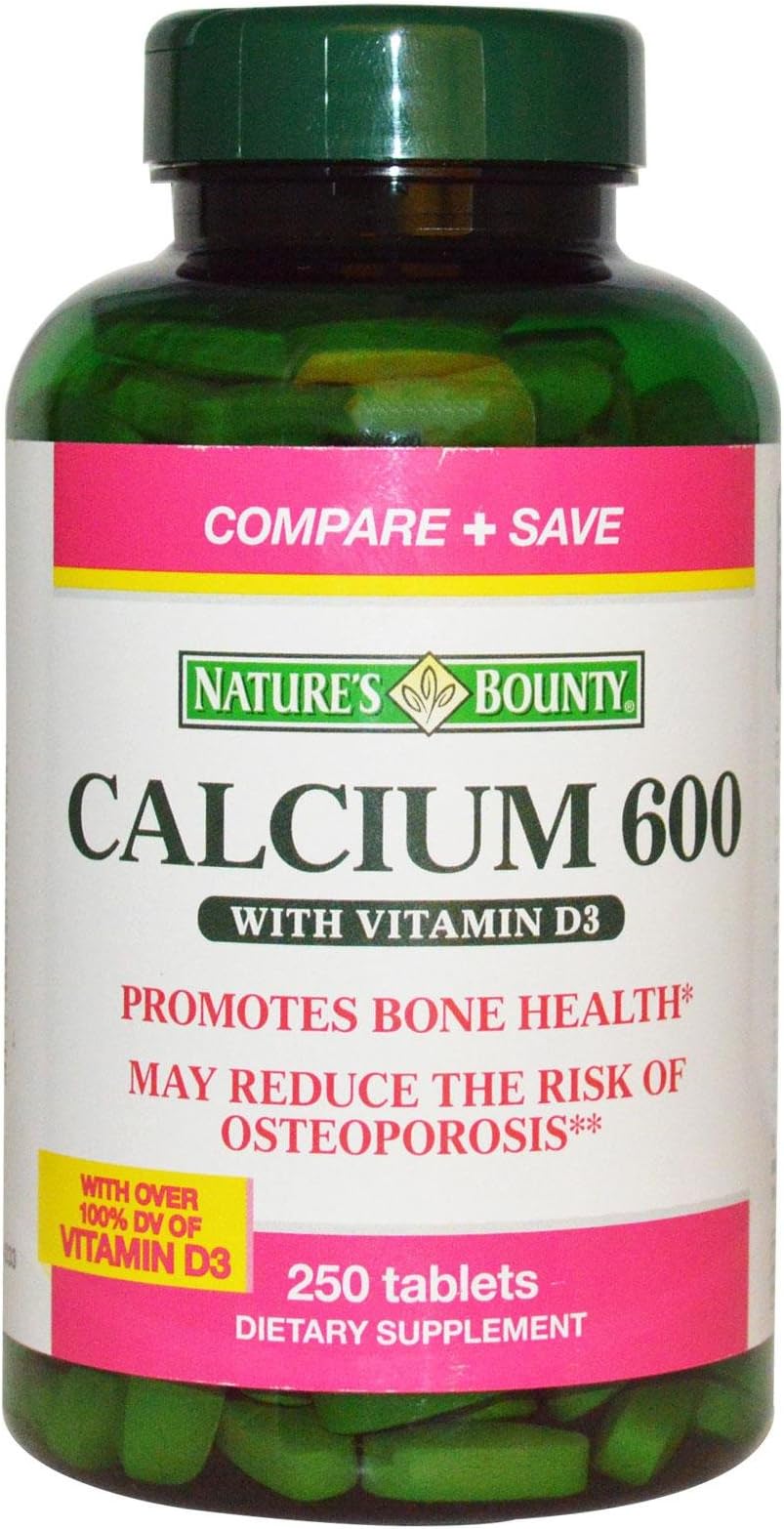 Nature's Bounty Calcium 600 with Vitamin D3-250 Tablets