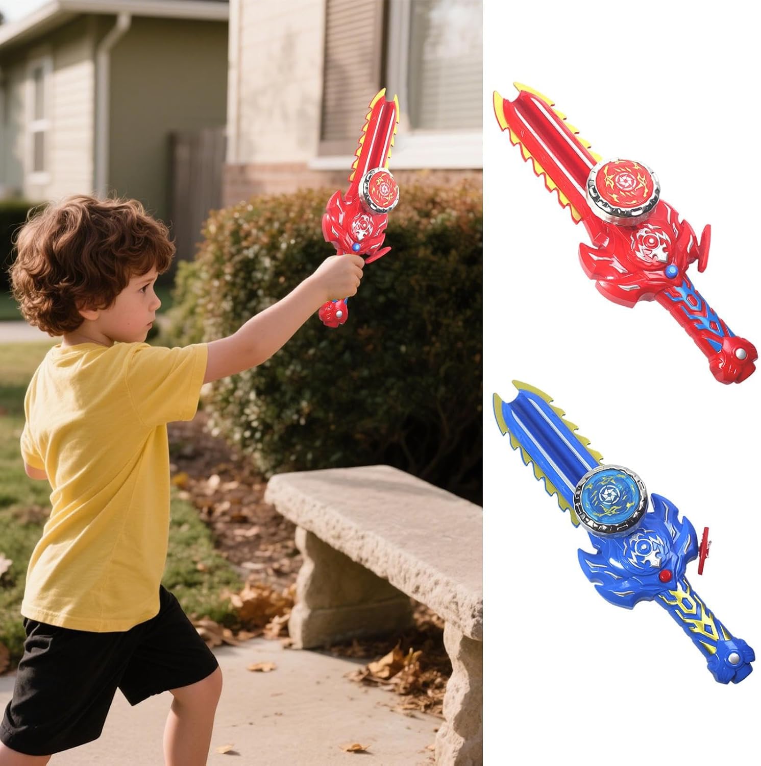 Spin Top Battle - 29x8x3cm Interactive Battle Spin Top | Interactive Spinner Gyroscope | Portable SpinnerTop | Battling Gyro Toy with Sound and Light for Boys Girls Aged 6+, Spinner Gyro Toy