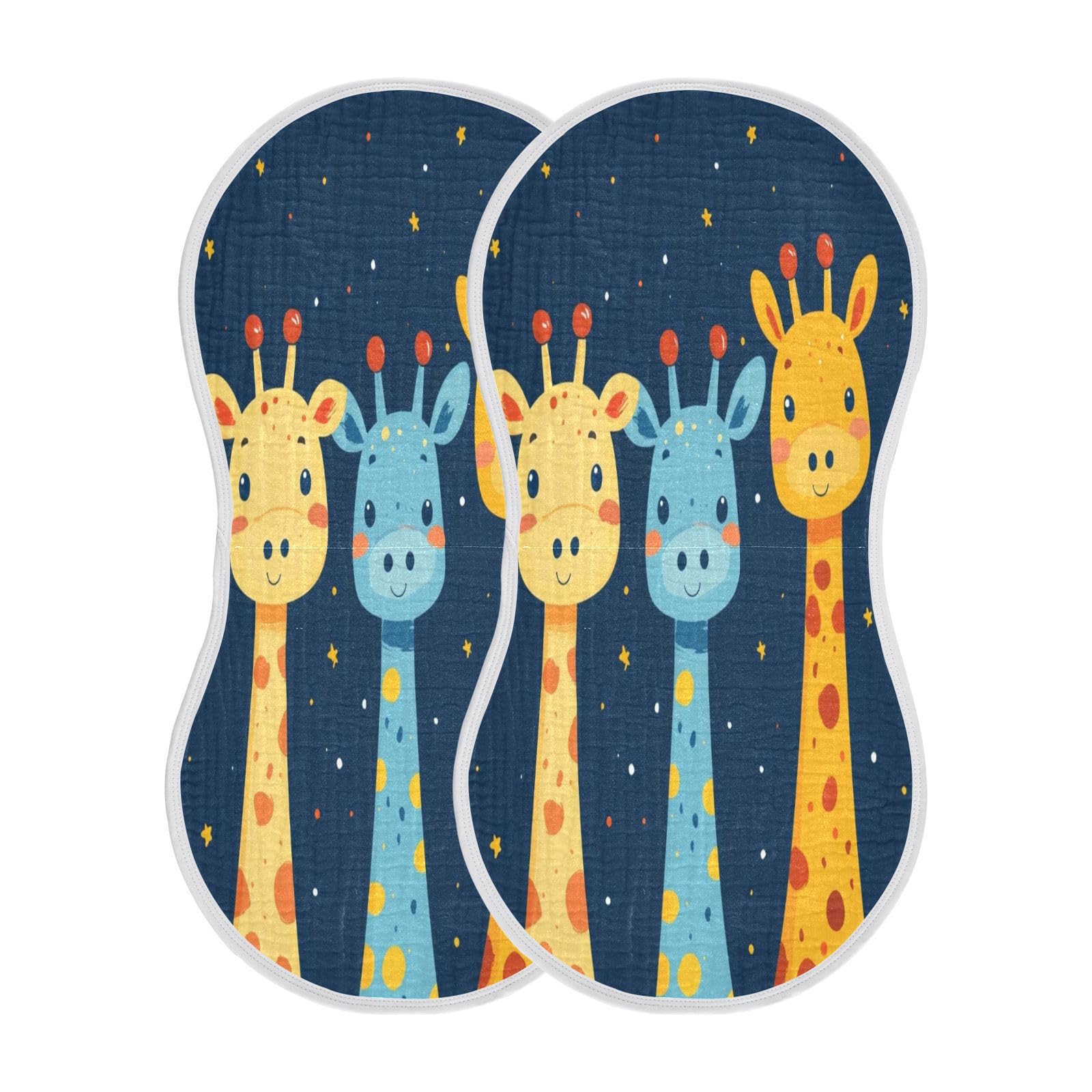 Fuauuyl Men's A595 Cute Giraffes Muslin Baby Burp Cloths 1 Pack, Absorbent Soft Cotton Burping Rags For Newborn Boys Girls