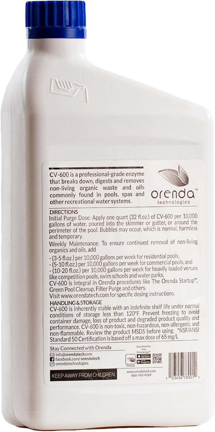 Orenda Technologies CV-600 Catalytic Enzyme Pool Water Cleaner Concentrate 2 Pk