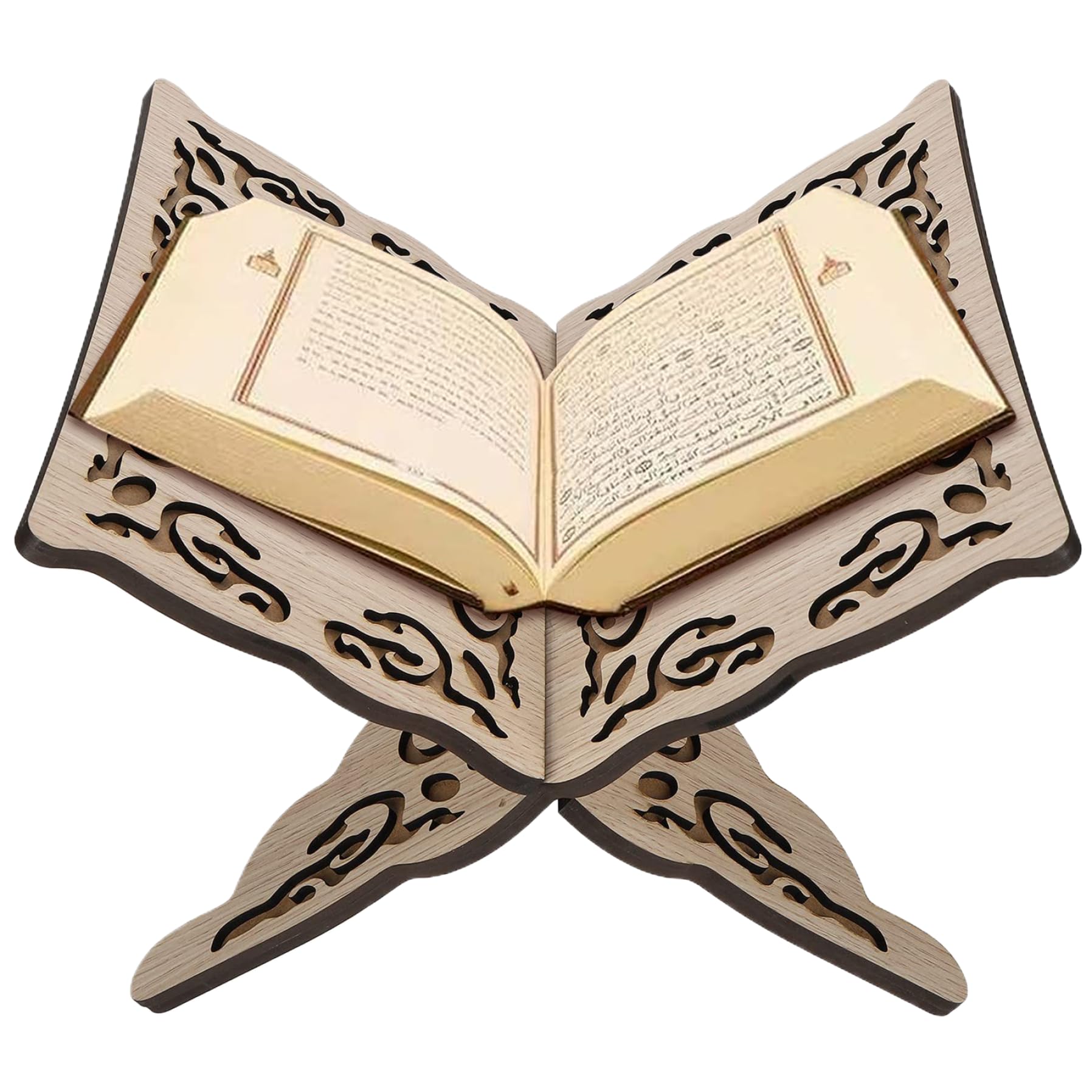 Soporte de madera para Corán plegable que evita dolores en la lectura 7