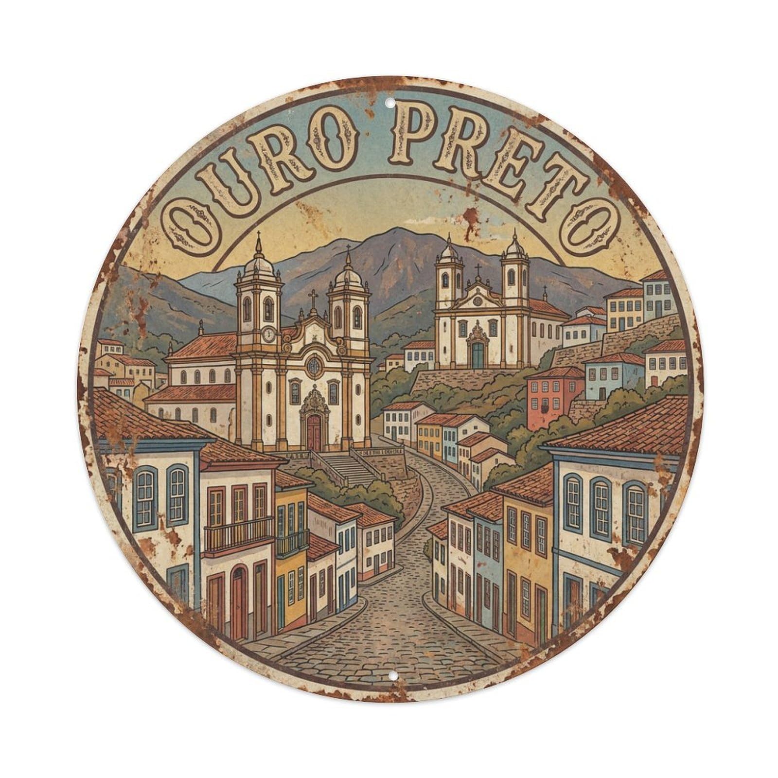 Travel Retro Brazil Ouro Preto Metal Tin Sign
