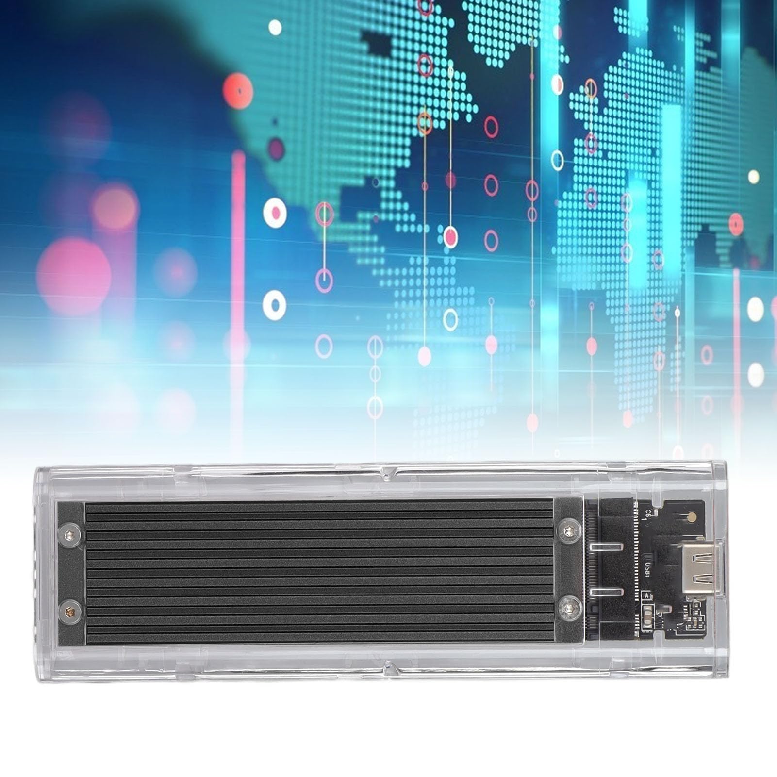Vikye Adattatore per Disco Rigido Esterno Trasparente, Convertitore USB 3.1 Gen2, 10 Gbps, velocità di Trasmissione Reale di 10 Gbps per Giochi su Larga Scala (BLACK)