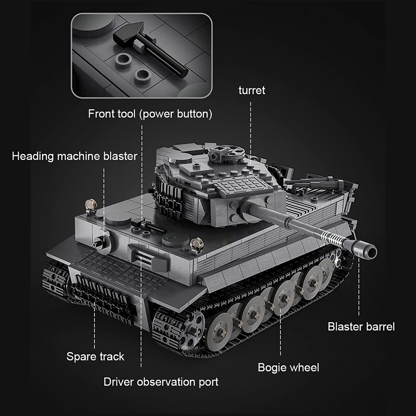 QIHUI mechanical master 戦車ブロック　ラジコン Amazon.co.jp: Technik RC 2.4G戦車ビルディングブロックモデル、CADA
