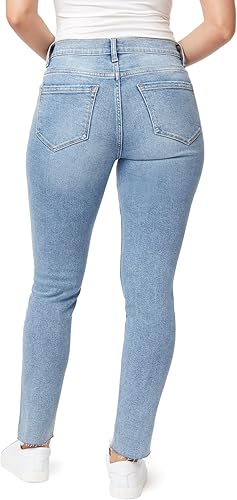 Miniatura 3 de kensie Jeans de tiro alto con dobladillo sin rematar, entrepierna de 28 pulgadas, tallas 0-16