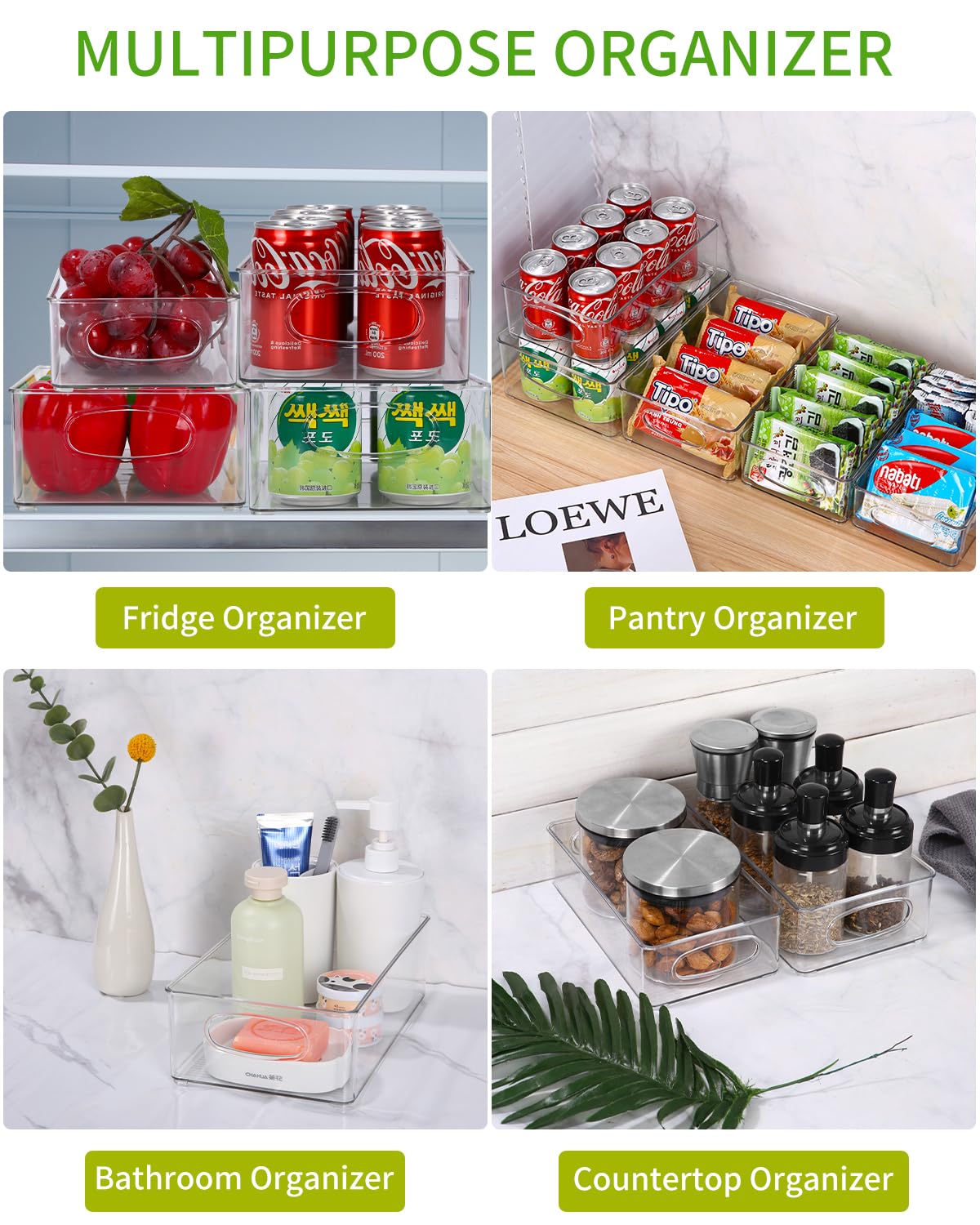 Kühlschrank Organizer 5er Set – Durchsichtig, Stapelbar, BPA-frei, Für Schränke & Vorrat
