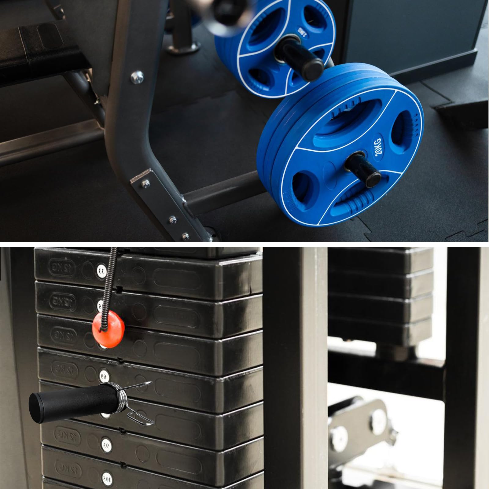 Pin da palestra per peso aggiuntivo, peso stack pin, lunghezza 110 mm, diametro 10 mm, paletta da palestra con 1 clip a molla, accessorio per centro fitness per accessori da palestra