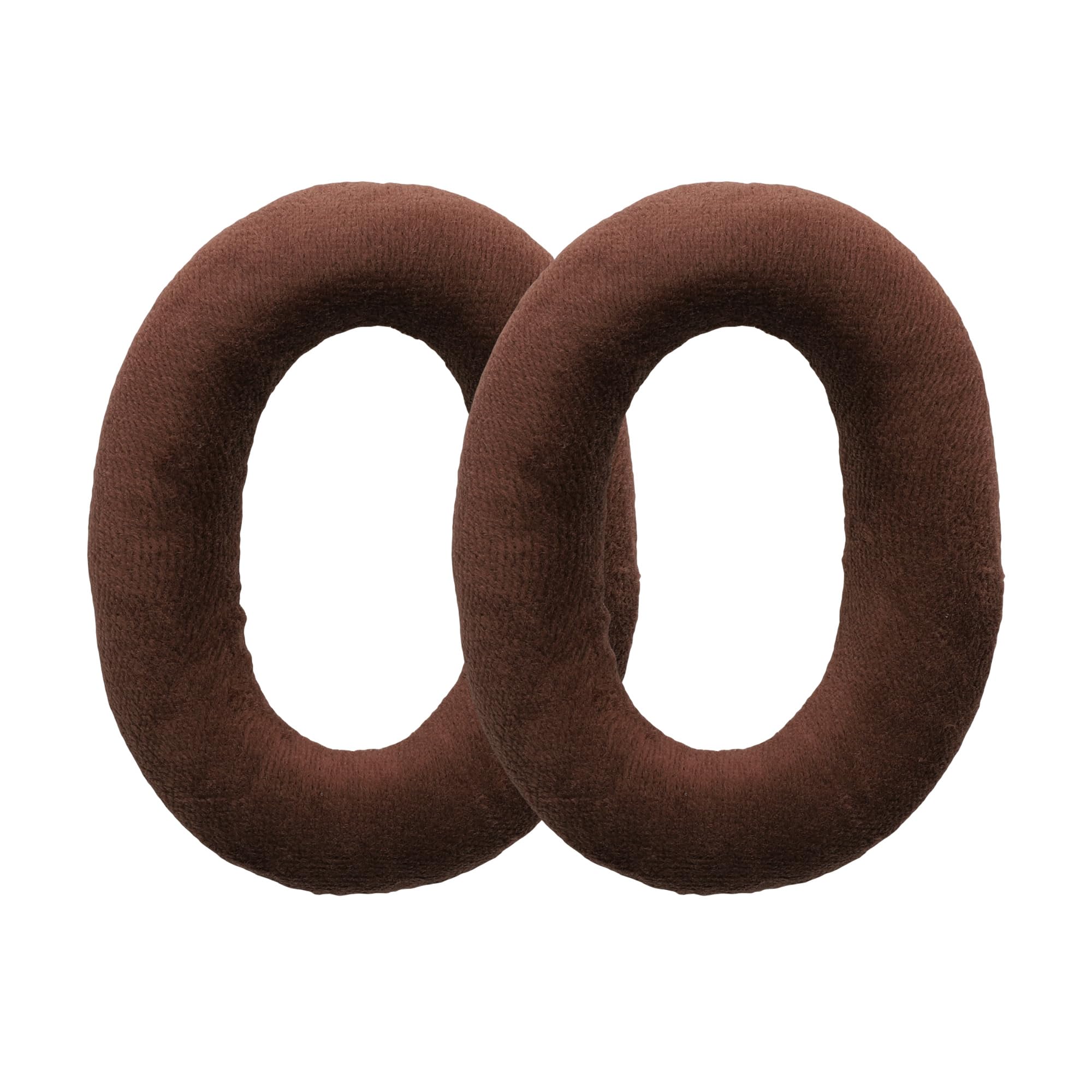 kwmobile 2X Earpad Compatible with Sennheiser HD515 / HD555 / HD595 / HD518 - Replacement Velour Earpad Cushion for Headphones - Brown