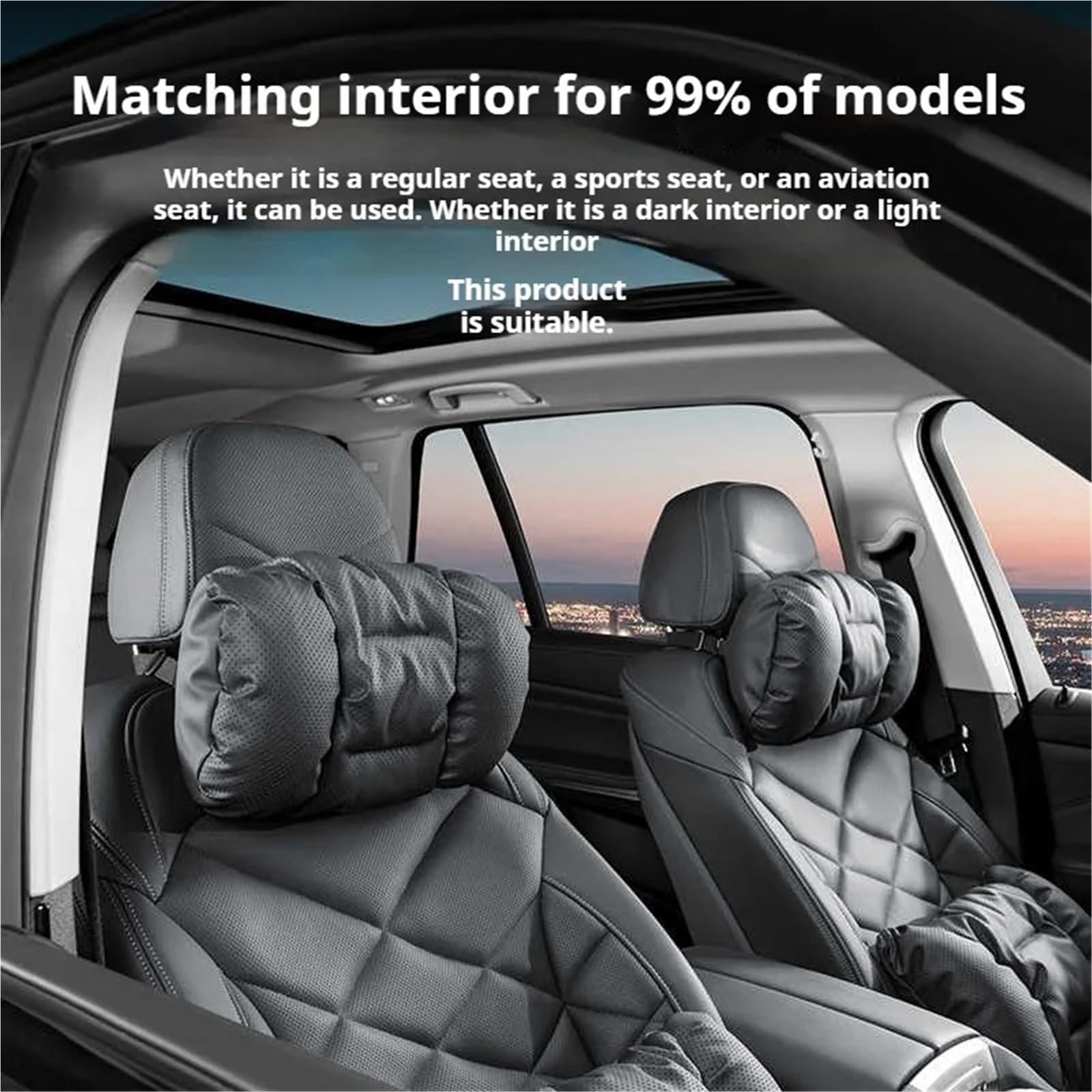Lumbar Supports Cushion Reposacabezas Cuero Suave Coche, Soporte El Cuello Asiento Cojín Soporte Lumbar Almohada Cuello Perforada Almohadas Para La Cintura Headrest For Car Seat(Coffee pillow)