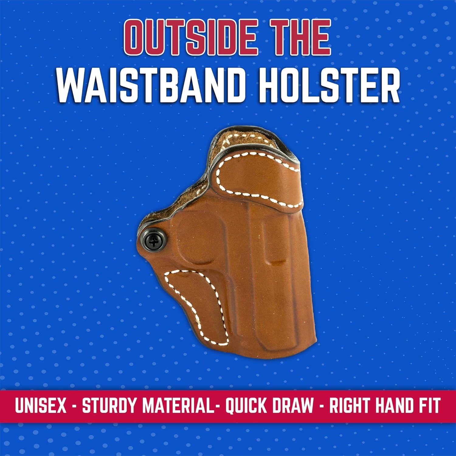 Desantis Criss Cross OWB Holster - Leather, Right Hand, Adjustable Gun Holster for Pistols, Compatible with The SIG P938, Kimber Micro 9, Springfield 911 9mm - Right Hand Draw, Tan
