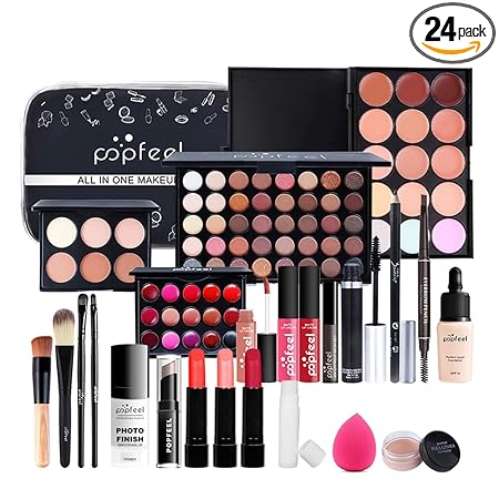 Makeup Kit for Women Full Kit, 24PCS Multi-Purpose Makeup Kit All-in-One Makeup Gift Set Makeup Essential Starter Kit, Compact and Lightweight Design for Girls, Women