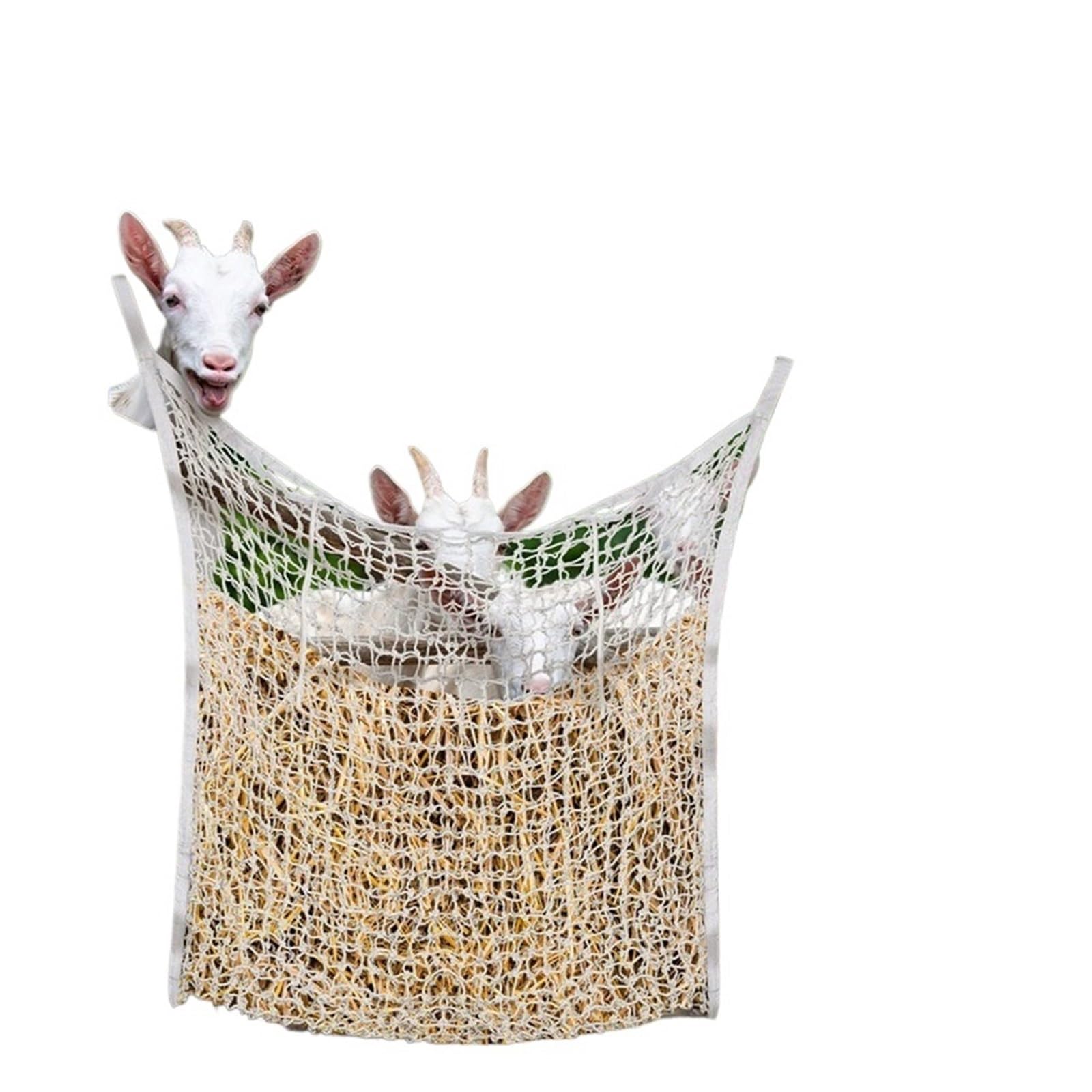Heunetz für Pferde 2Pcs Weiß Langsam Fütterung Heu Net Pferd Tasche for Ziege Liefert