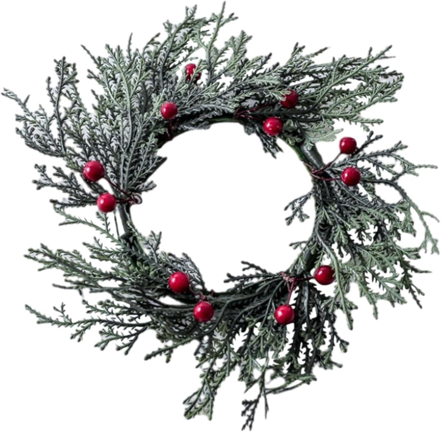 Couronne de bougies de Noël décoration table de mariage salon et baies rouges