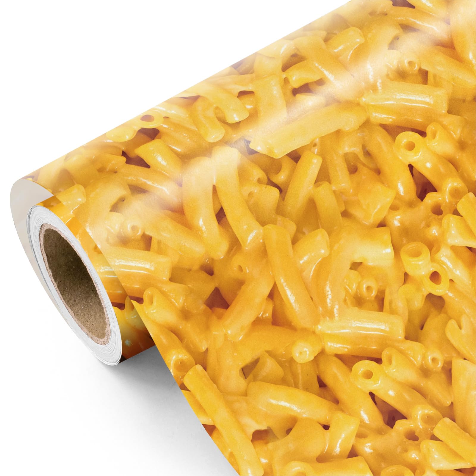 RUSPEPA Funny Weird Macaroni Mac & Cheese Wrapping Paper Roll - Mini Roll - 43.2cm x 5m - Cheesy Mac Novelty Design for Teen Adult, Birthday, Gag Gifts