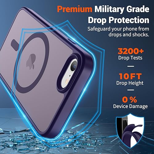 Miniatura 1572 de SUPFINE Funda magnética para iPhone 11 (compatible con MagSafe) (protección contra caídas de grado militar), translúcida mate a prueba de golpes