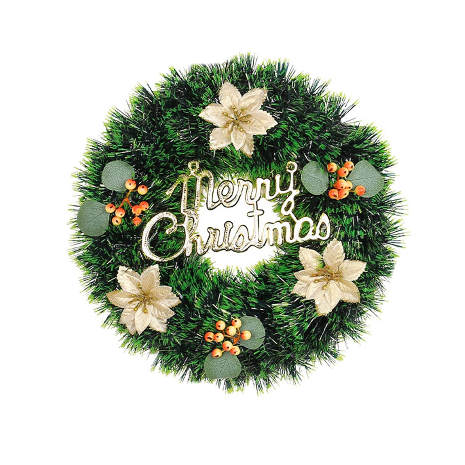 16.クリスマスリース Amazon｜16インチクリスマスリース人工冬の弓の花輪玄関の屋内屋外の壁