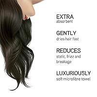 Vista 7 de ILES FORMULA Toalla turbante para el cabello, toalla de microfibra ultrasuave para el cabello de secado rápido, control del encrespamiento