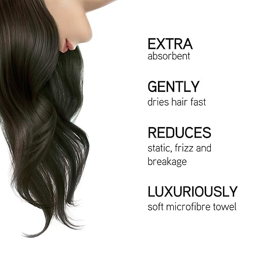 Miniatura 7 de ILES FORMULA Toalla turbante para el cabello, toalla de microfibra ultrasuave para el cabello de secado rápido, control del encrespamiento y