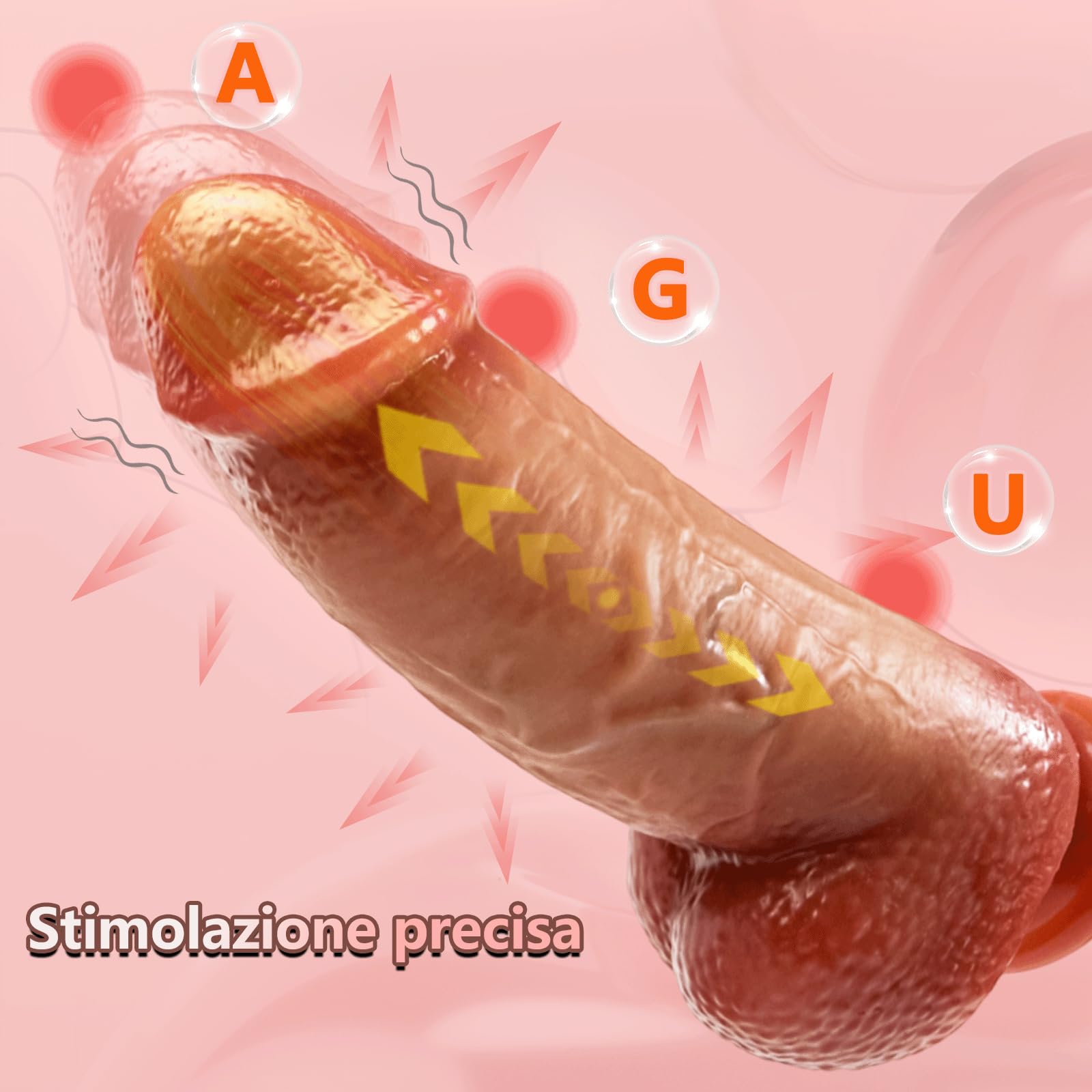 Dildo Vibratoreper Donna Vibratore Anale Pene Realistico XXL Grosso da 5,8 cm di Diametro Dildo Realistico con 5 Spinte 10 Vibrazione e Modalità di Riscaldamento Telecomando Vibratoreper Donna Grandi