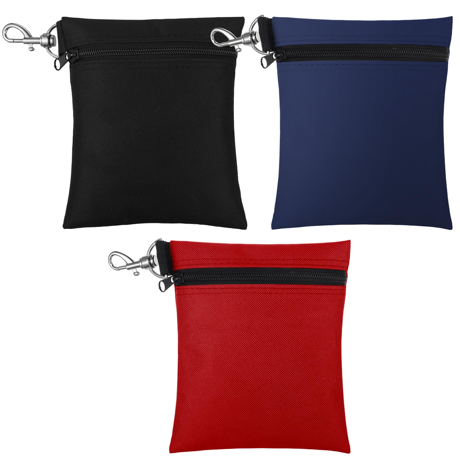 Shappy 3 bolsas de golf de 6.69 x 5.51 pulgadas con cierre de clip de bola, soporte de camiseta con clip de mosquetón de metal, bolsa de accesorios para hombres y mujeres (color mezclado)