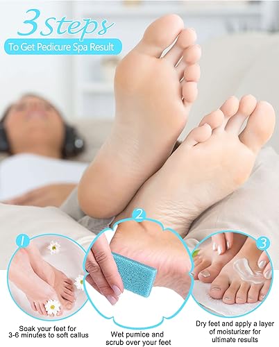 Miniatura 5 de Maryton Almohadillas desechables de piedra pómez para pies, piedra pómez y pedicura, removedor de callos de piel muerta para pies, 40 unidades